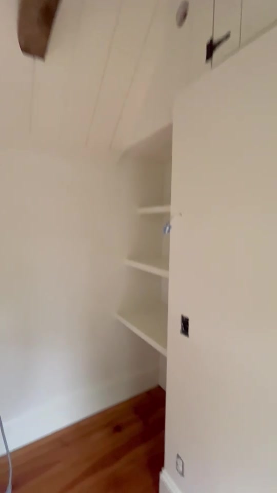 Built-in shelving and interior trim.