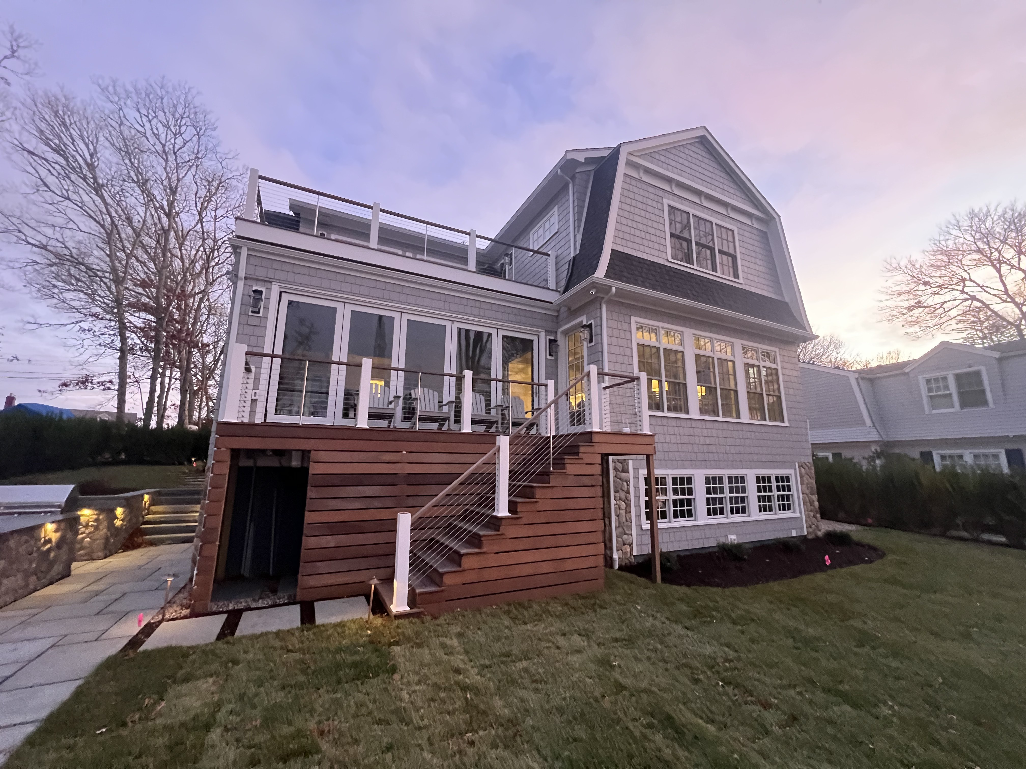 Exterior stairs, decking and finish details.